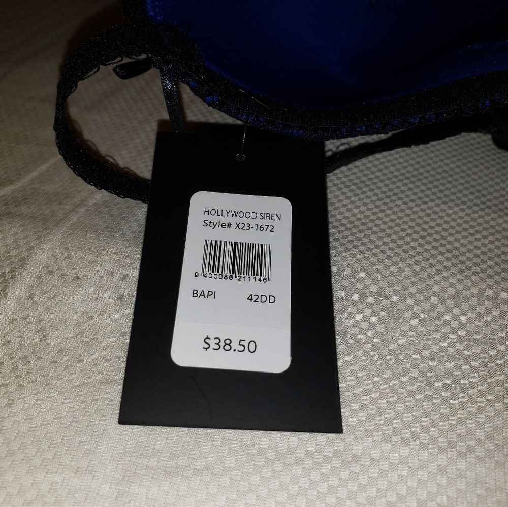 Frederick's of Hollywood bra, navy blue/black lace